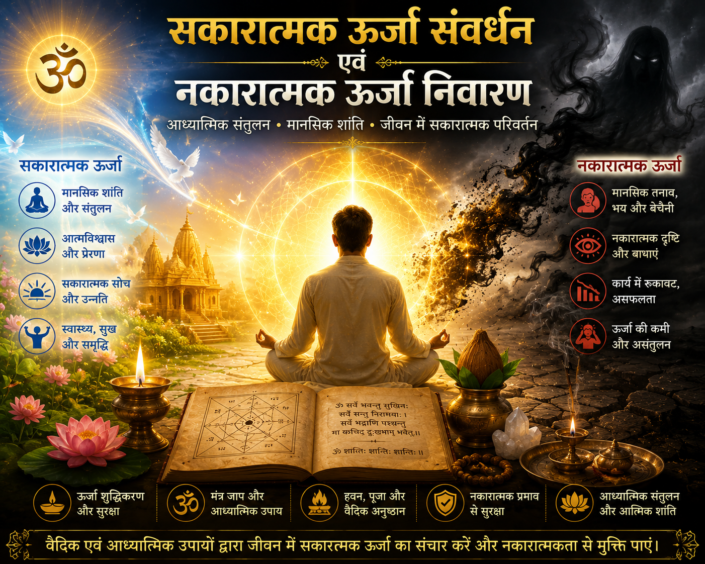सकारात्मक ऊर्जा संवर्धन एवं नकारात्मक ऊर्जा निवारण